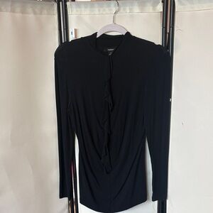 Alfani Black Ruffled Blouse